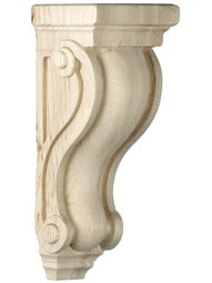 Scroll Design Corbel in Three Sizes with Choice of Wood